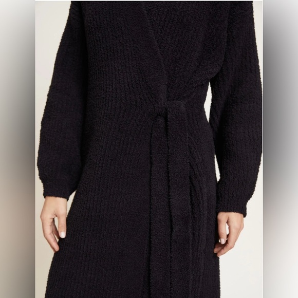 Barefoot Dreams CozyChic® Side Tie Robe Black Large - Picture 3 of 8